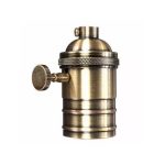 Portalampara Con Perilla Metalico Vintage Retro color Bronce