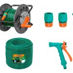 Enrollador + 30mts Manguera + Aspersor Riego Tramontina